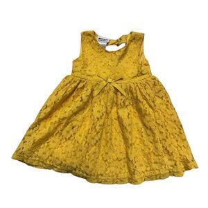 Blueberi Boulevard Yellow Lace Baby Girl Dress 18M Sleeveless Lined